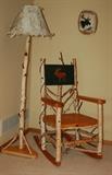 Birch Floor Lamp and Birch Rocker