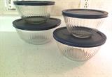 Some of the ridged Pyrex mixing/storage bowls with lids