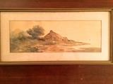 Antique watercolor in frame