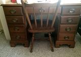 Small maple desk and chair