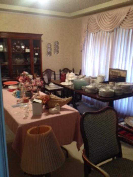 Dining Room with china sets and various tableware