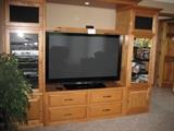 Custom Maple Entertainment Center and 58" Flat Screen TV ( Panasonic)