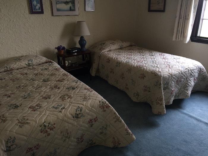 Twin Beds and bedding