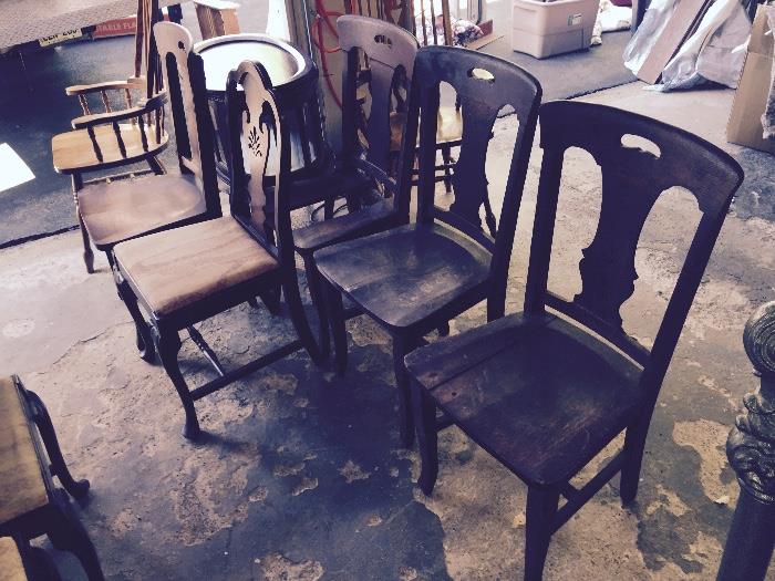 Mission Oak chairs to go with the table and other older chairs