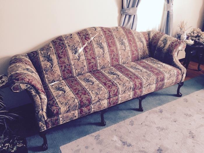 1 of 2 Queen Ann Sofas, this is the larger and in perfect condition