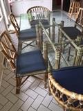 80 x 40 Plate Glass table with 6 chairs  McGuire San Francisco