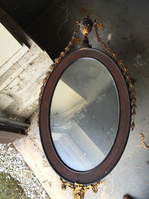 1 of 2 vintage French (?) Mirrors 100 - 150 years old