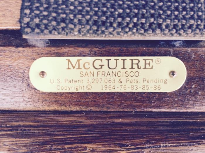 The tables and chairs stamped McGuire San Francisco