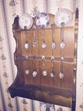 Silver and other Teaspoon set and holder