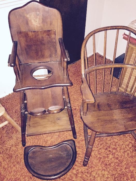Vintage Toddler Potty and High Chair