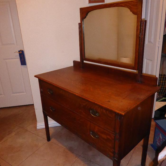 small dressing table with mirror