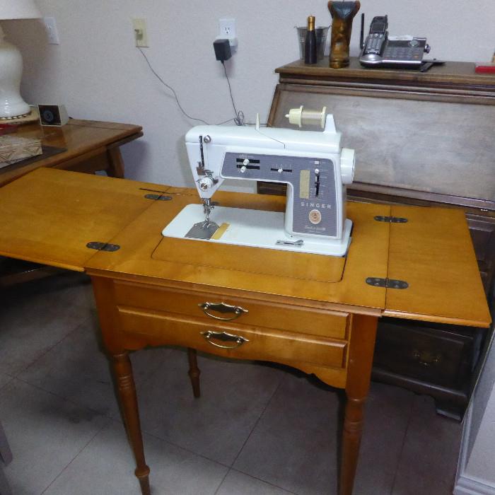 Sewing machine opened up
