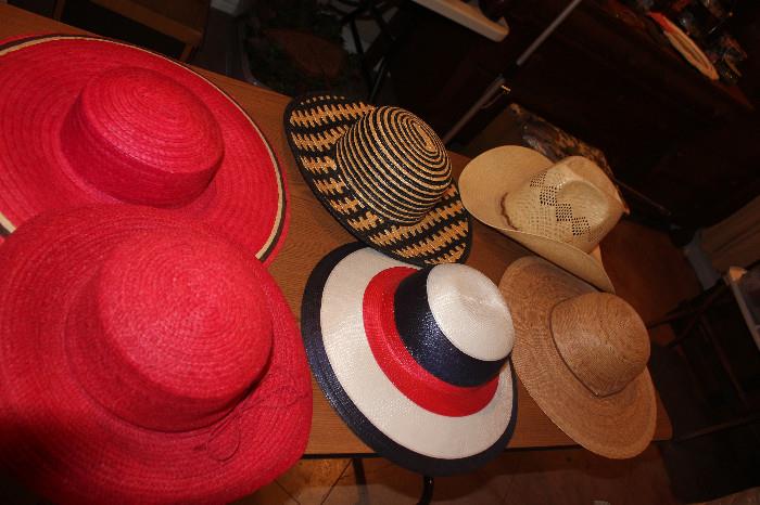 Lots of hats, Stetson cowboy hats etc