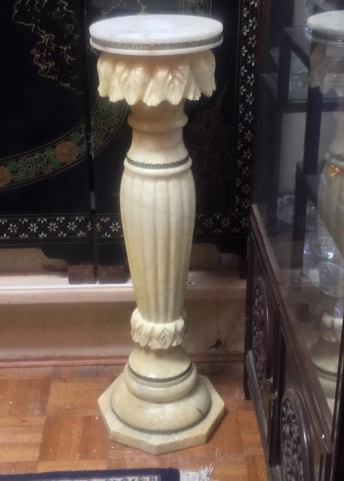 Antique carved marble pedestal / stand