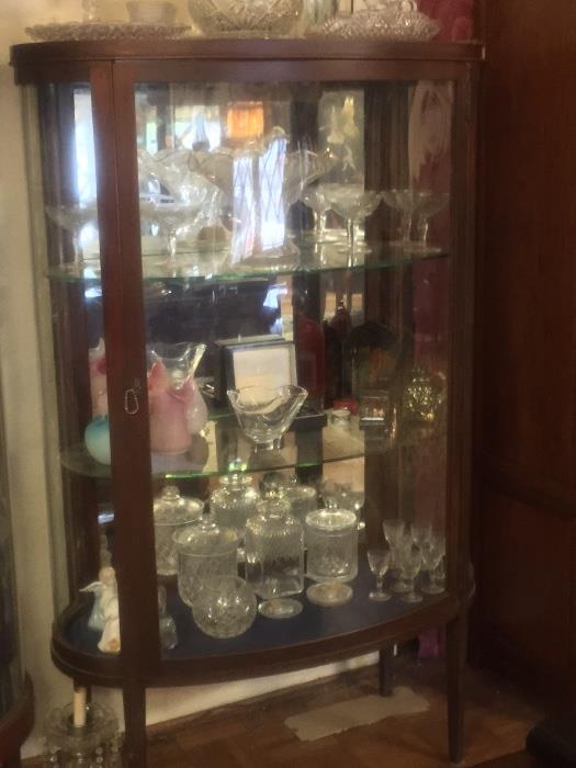Bow front display cabinet