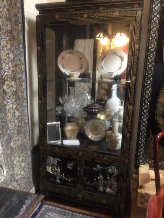 Asian inlaid display cabinet