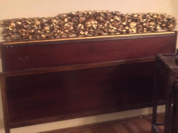 Antique carved and gilt bed