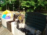 Outdoor items and Rubbermaid storage boxes