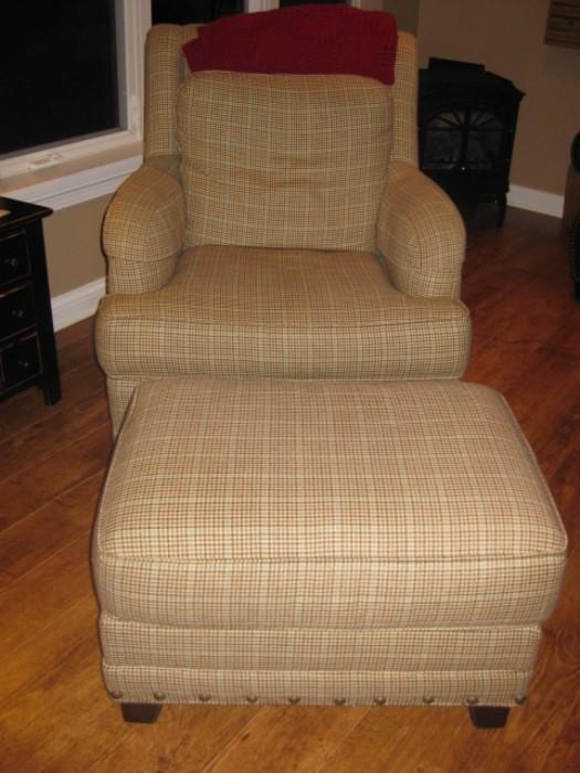 Comfy chair and ottoman, great condition