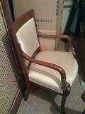 Antique English Armchair $550 - carved Dolphin arms