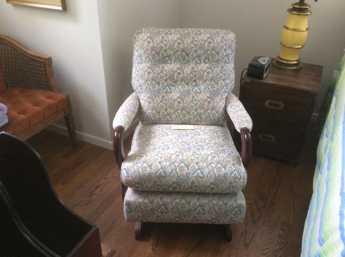 RETRO UPHOLSTERED ROCKING CHAIR
