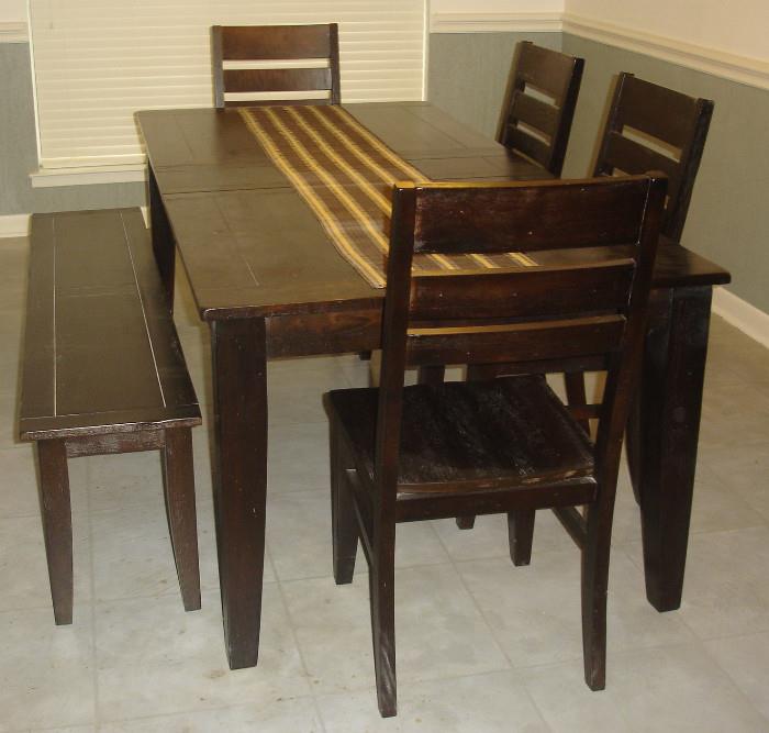Table with chairs & bench seating