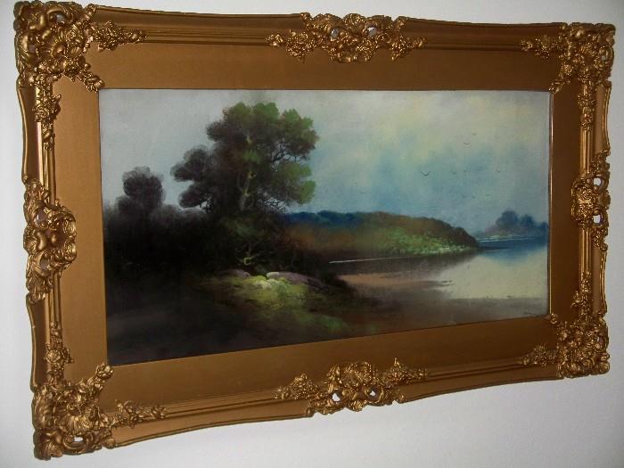 Pastel or Chalk Picture in Lovely Frame!