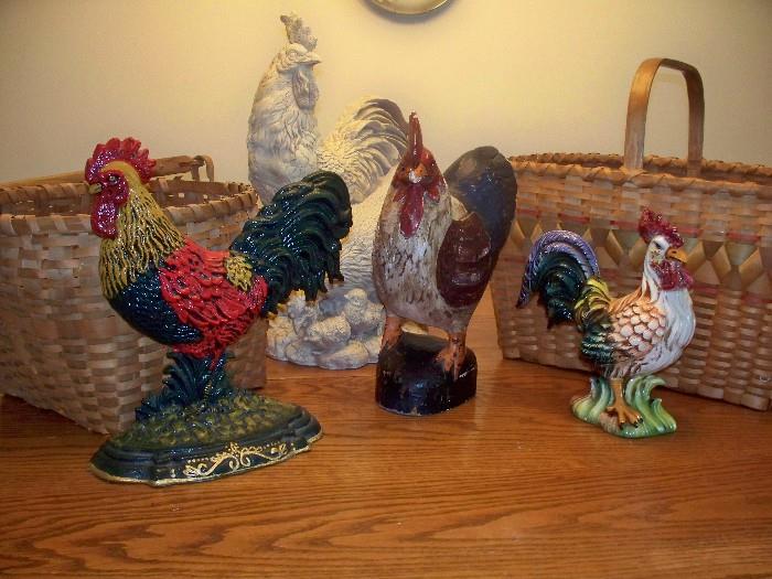 Indian Baskets and a cute Rooster Collection