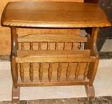 German Oak Magazine Rack/Table