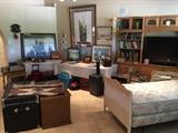 BOOKS, PICTURES, TWIN WICKER BED, CEDAR LINED HOPE CHEST, STEAMER TRUNK