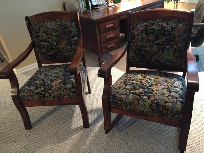 Empire Upholstered chair and rocking chair