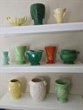 McCoy pottery collection, vases, pots, jugs in matte glaze, art pottery