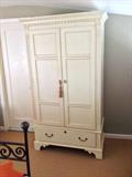 Armoire in white, can be converted to shelves or clothes rod, TV or sound system