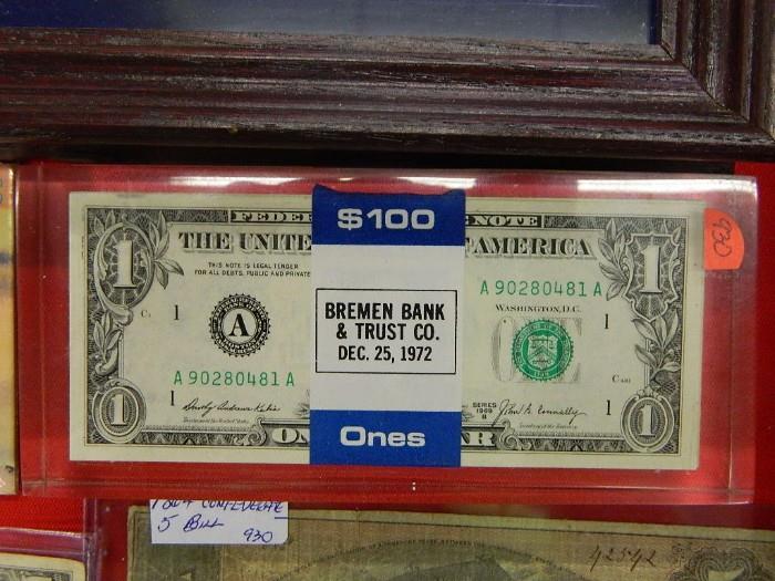 1969 Acrylic $100 Paper Weight (All $1 Bills)