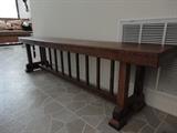 Vintage Arts and Crafts Era Bench ( Tiger Oak)