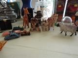 Collection of small Steiff Stuffed Animals, small Dinky cast car collection