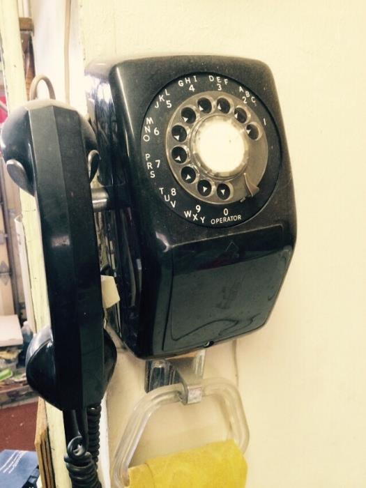 Vintage wall phone rotary dial