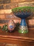           Cloisonne egg; colorful compote