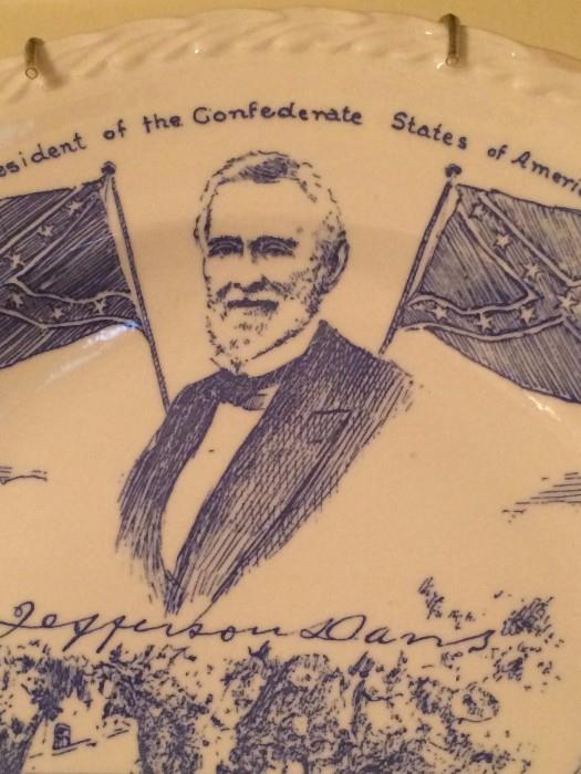 Vernon Kilns historical plate - President of the Confederate States of America - Jefferson Davis