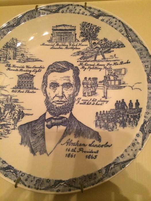 Vernon Kilns historical plate - President Abraham Lincoln