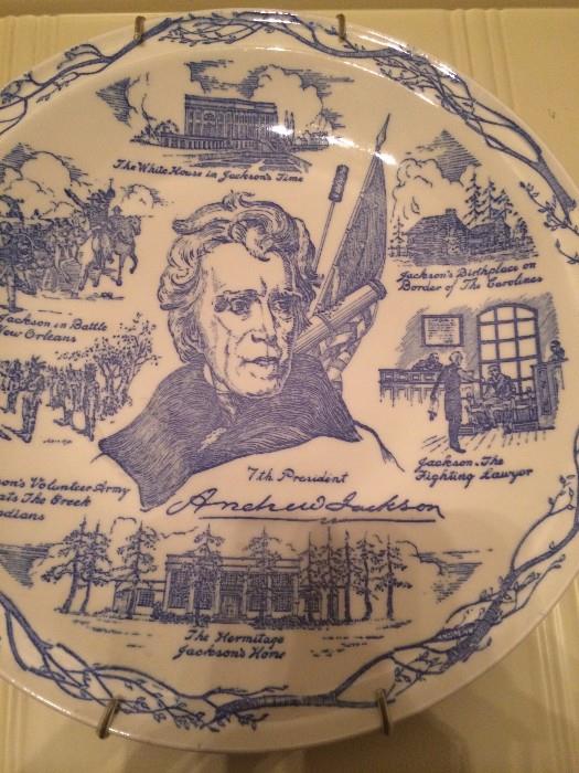 Vernon Kilns historical plate - President Andrew Jackson