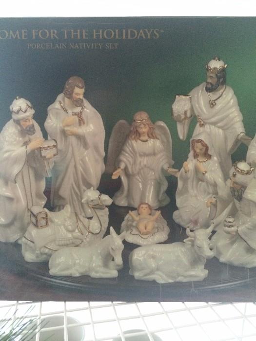             Porcelain nativity set