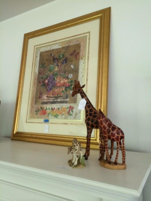 Assorted Knick Knacks. Giraffes, Elephants, African Art from Zembobwe, Ghana. Kenya 