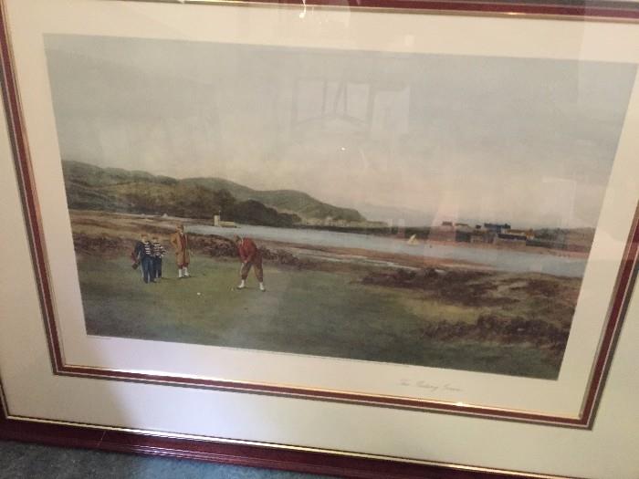 On the Green - Framed and Matted Golf Print