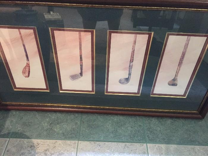 Golf Clubs - Print, Framed and Matted