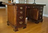 Solid wood desk made by Lexington with dove tail construction.