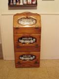 Pine Kitchen Storage Bin for Bread, Onions and Potatoes