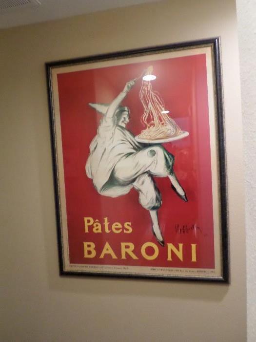 Pates Baroni Lg. framed poster