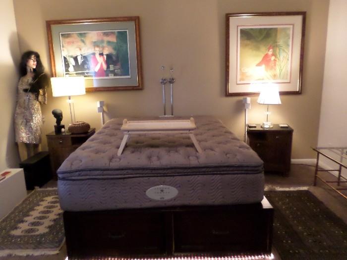 Pillow top queen bed with underneath storage