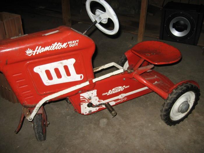 "50's Hamilton Pedal Tractor/ Ball bearing chain driven